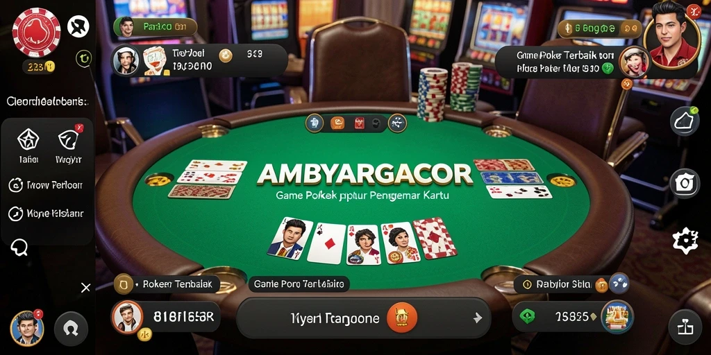 Screenshot gameplay AMBYARGACOR yang menampilkan aksi poker yang seru.