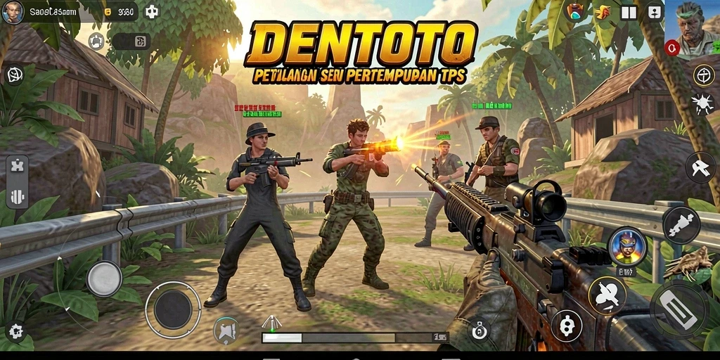 Tangkapan layar dari gameplay seru DENTOTO dalam mode TPS.
