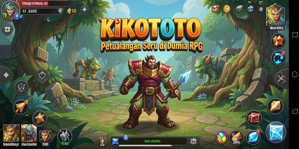Screenshot gameplay KIKOTOTO menampilkan pertarungan seru dan karakter yang unik.
