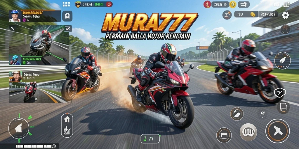 Tangkapan layar gameplay <strong>MUARA777</strong> yang menampilkan aksi balap motor yang intens.