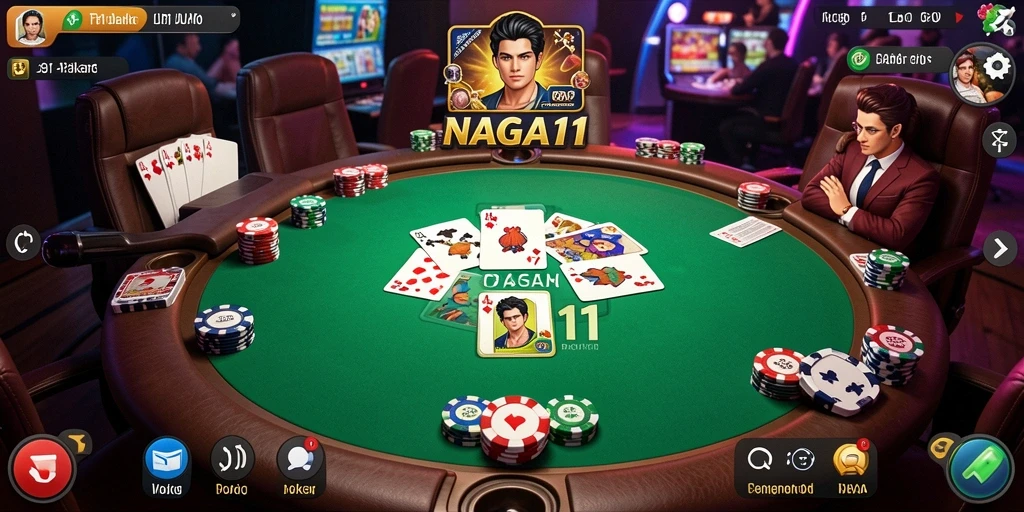Tangkapan layar NAGA11 menunjukkan aksi seru permainan Poker.