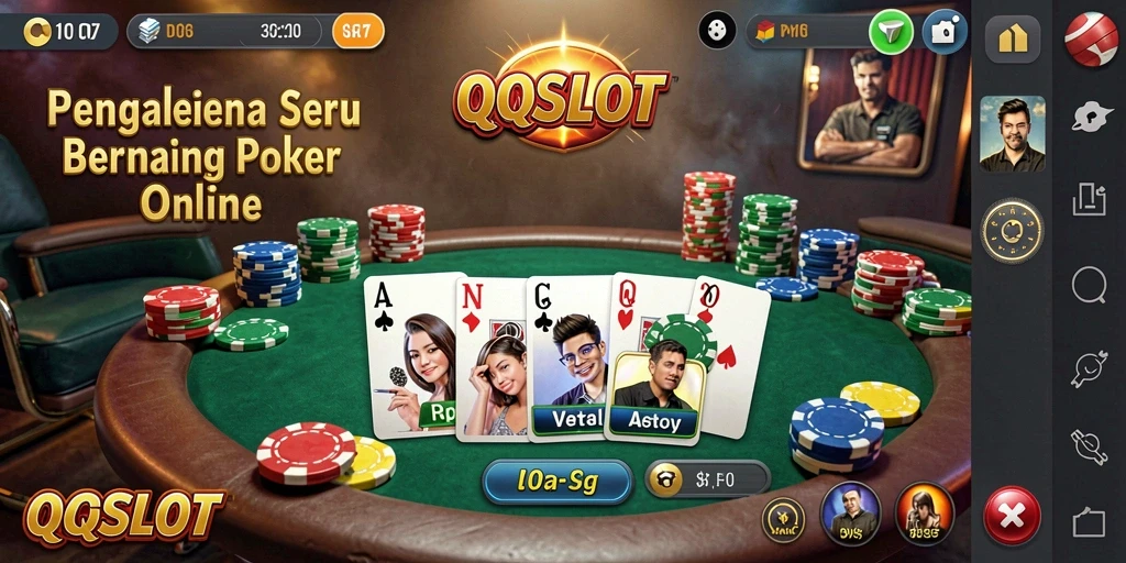 Screenshot gameplay QQSLOT menampilkan keseruan bermain Poker.