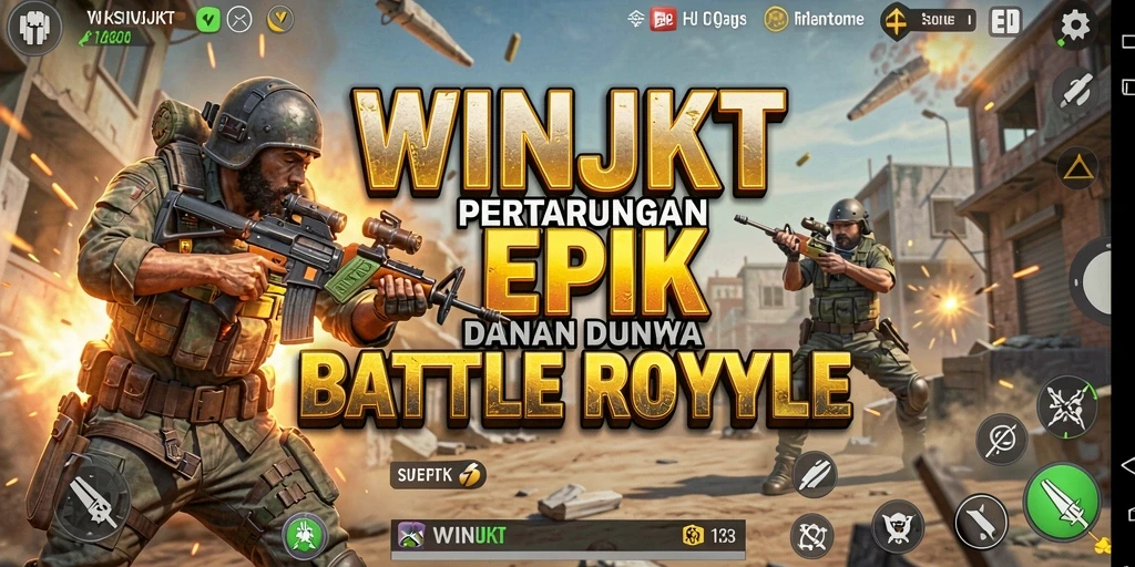 Screenshot gameplay WINJKT menampilkan aksi seru dalam Battle Royale.