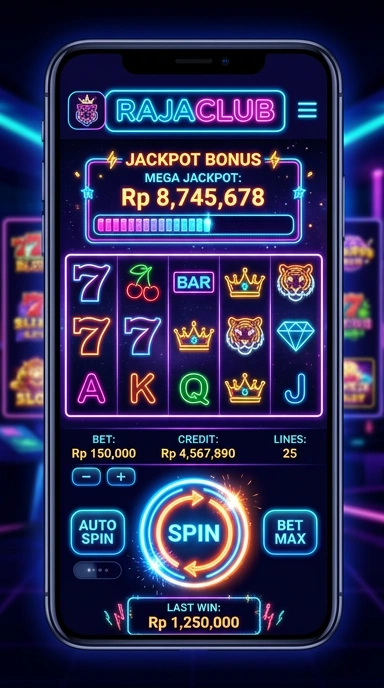 Tampilan aplikasi rajaclub yang user-friendly dan menarik.